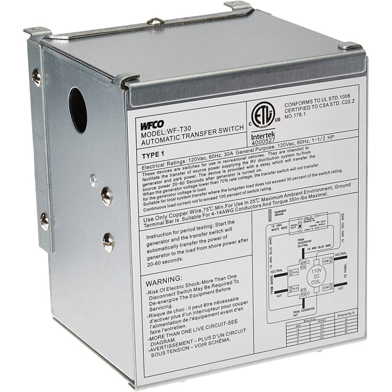 WFCO 30 Amp Automatic Transfer Switch w/Installation Included